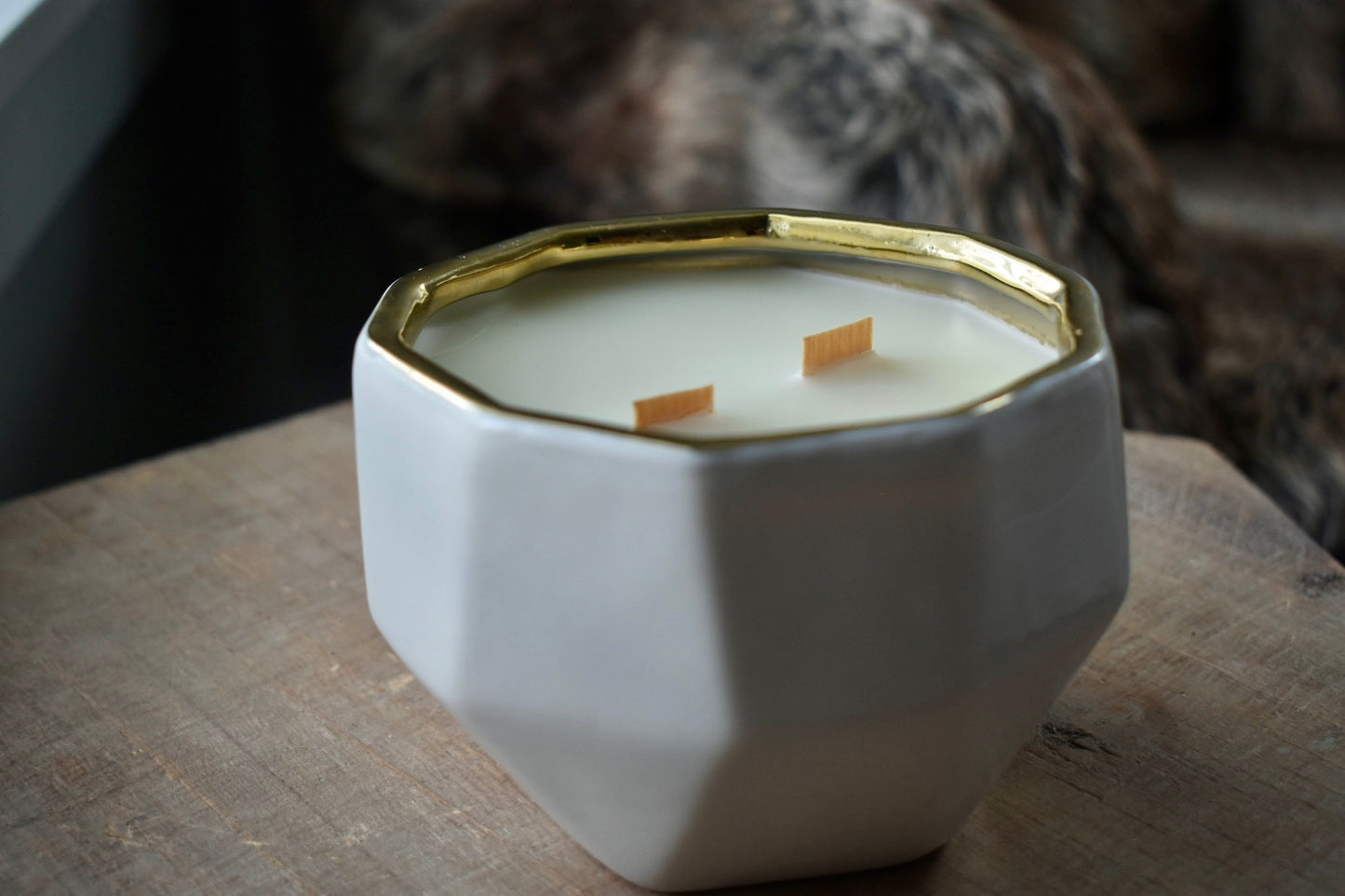 Coconut wax candles with wood wick